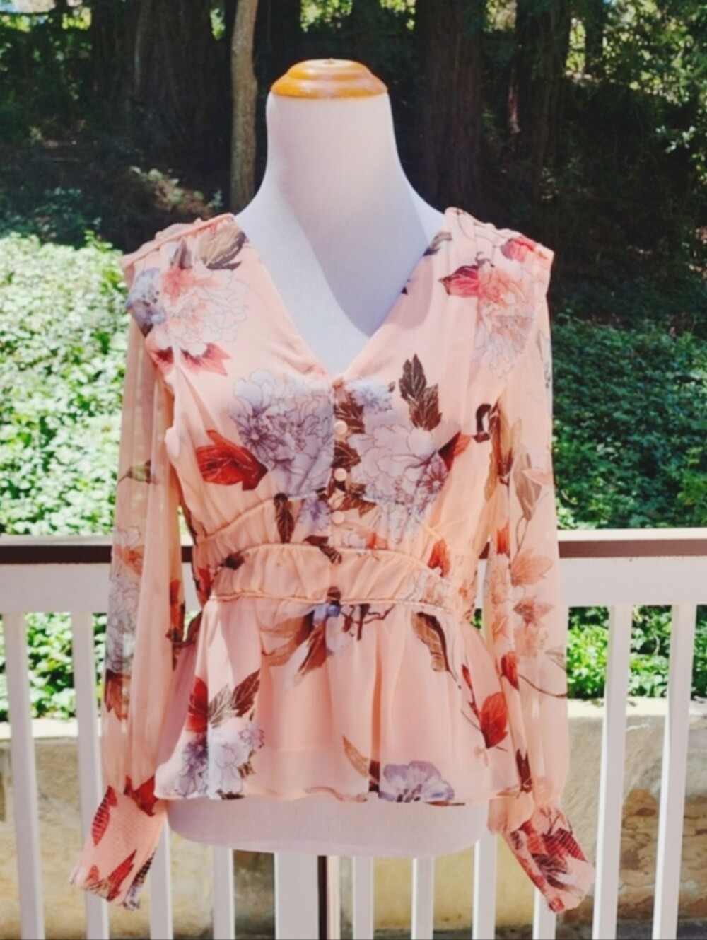 Peach Floral Blouse